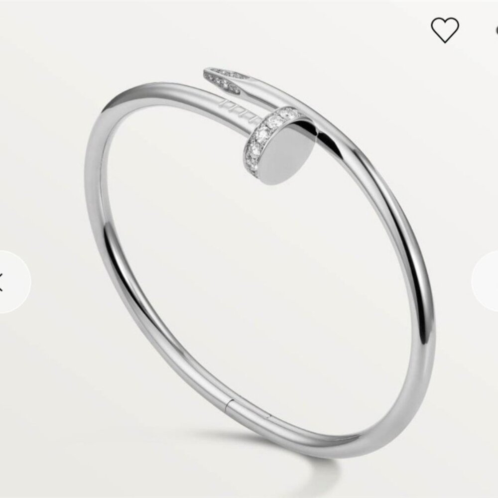 Cartier thick nail bracelet white gold - Picture 5 of 7